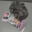 TISHINING Short Grey Curly Wigs for White Women Layered Silver Gray Pixie Cut Synthetic Full Wig with Bangs Natural Looking Daily Party Wigs for Older Women