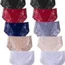 Cinvik Sexy Plus Size Panties High Waisted Underwear for Women Lace White 6 Pack 2XL