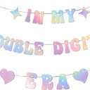 Per-strung In My Double Digits Era Banner, 10 Year Old Girls Birthday Party Decorations Supplies