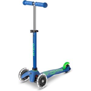 Micro Kickboard | Mini LED Kids Scooter for Ages 2-5 | Children up to 110 lbs | 3 Wheel Lean-to-Steer Design | Adjustable T Bar | Smooth Ride, Motion Activated PU LED Wheels | Swiss Design