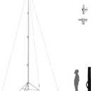 24ft Tall Telescoping Camera Tripod Stand, Heavy Duty Stainless Steel with 3 Guy Wires & 1/4" 3/8" Screw Adapter for Aerial/Sports/Hunting Photography