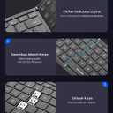 Foldable Keyboard and Mouse, Samsers Folding Bluetooth Keyboard Combo, 2.4G + BT5.0 x 2, Full-Size Portable Travel Keyboard & USB-C Rechargeable Wireless Mouse for iOS Android Windows Mac OS