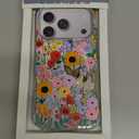 MOSNOVO for iPhone 17 Pro Case | Compatible with Magsafe | Military Grade 6.6ft Drop Tested | Camera Control | Clear with Blossom & Bloom Design