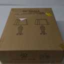 Set of 2 Rustic Table Lamps for Living Room Bedroom, Farmhouse Vintage Nightstand Lamp with 2 USB Ports, Hollow Out Resin Lamp for End Table with Nightlight, Bulbs Included (Wash White)