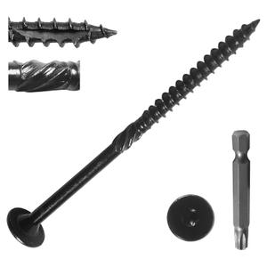 200Pcs Lag Screws #14 x 4 Inch, Heavy Duty Structural Wood Screws, Star Drive Decking Screw, Wooden Timber Screw for Timber Log Landscaping Wood with T30 Star Bit, Washer Head