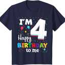 Kids Four 4yr 4th Birthday Happy Birthday Boy 4 Years Old T-Shirt 4T