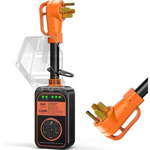 MILLIONHOME RV Surge Protector 50 Amp, Voltage Protection RV Power Surge Protectors Waterproof, RV Adapter Plug for Camper, Circuit Analyzer for Travel Trailers (Orange)