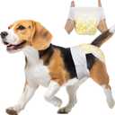 Pet Soft Disposable Dog Diapers Female, Pull Up Doggie Diapers for Female Dogs, 360Stretchy Waist Puppy Diapers, Super Absorbent Doggy Diaper Leak Proof Design for Dogs in Heat (Medium, Count, 40.0)