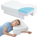 Side Sleeper Pillow with Arm Hole - Adjustable Height | Superior Support Memory Foam Shoulder Pillow for Side Sleepers, Relieve Rotator Cuff Pain&Arm Numbness, Cooling Pillowcase