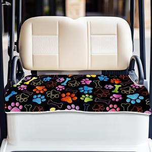 ORIGACH Dog Paw and Bone Golf Cart Seat Covers, Comfortable Cooling Golf Cart Blanket Towel, 100% Microfiber, Fits EZGO, Club Car, and More 2-Seat Golf Carts, 51x31inch