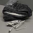 Tefici Heated Blanket Throw Electric Blanket Throw,50"x60" Heating Blanket, 6 Levels Fast Heating, 1-4 Hours Auto Off, Soft Flannel to Sherpa,Machine Washable, ETL&FCC Certified Grey