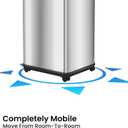 iTouchless Glide 8 Gallon Locking Lid Sensor Trash Can with Wheels and Odor Filter, 30 Liter Stainless Steel Rolling Kitchen Garbage Bin, Powered by Battery or AC Adapter Not Included