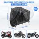 NEVERLAND Motorcycle Cover Waterproof Outdoor - Black Heavy Duty Scooter Cover, Motorbike Cover with Refletive Logo, Lock-Hole, Bandage, Storage Bag-Protect Against Dust, Debris, Rain and Weather(XXL)