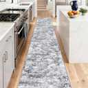 Long Hallway Runner Rug 2.6x16ft Textured Non Slip for Dogs,Gray