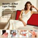 Red Light Therapy Mat for Body 38' x 23.6' 660nm & 850nm Red Light Therapy for BodyLight Blanket for Back Belly Knee Joints Muscle,Wearable Flexible Infrared Light Heating Wrap Belt Gift for Women Men