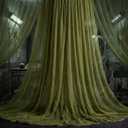 Watayo 400 x 85 Inches Halloween Dark Green Creepy Cloth, Oversize Halloween Cheese Cloth, Scary Spooky Fabric Gauze for Outdoor Haunted House Yard Doorway Decor