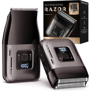 Cordless Foil Shaver for Men: High-Speed 6000RPM, Dual Replacement Heads (Foil + Trimmer), USB-C Rechargeable, IPX7 Waterproof & Battery Display