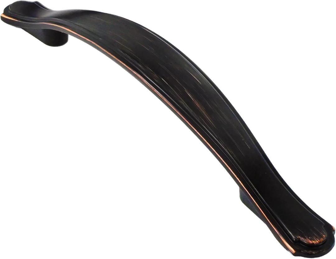 Alzassbg 10 Pack Oil Rubbed Bronze Cabinet Pulls, 3-3/4 Inch(96mm) Hole Centers Cabinet Handles Arch Kitchen Hardware for Cabinets and Drawer AL3028ORB