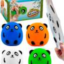 YoYa Toys Panda Squisheez Squishy Stress Relief Balls (Set of 4) | Stretchy Fidget Animal Shaped Toy for Boys, Girls & Adults | Colorful Squeezing Stretch Toy | Great for ADHD, Autism, Anxiety