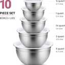 FineDine Stainless Steel Mixing Bowls Set with Lids, Home Kitchen Cooking Essentials Household Must Haves for Baking, 5 Pieces
