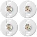 Saysurey 4 Pcs E26 Medium Base Ceiling Lamp Holder Keyless Light Sockets White Bulb Socket Incandescent Fluorescent CFL Lamp Holder 660w 250v (Phenolic Resin)