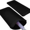 2PCS Silicone Heat Resistant Mat Pouch for Hair Straightener, Curling Iron, Flat Iron and Hot Hair Tools Black
