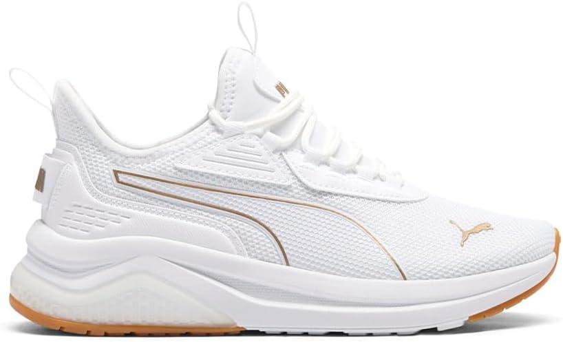 PUMA Womens Amplifier Sneaker, Womens White Womens Gold, 7.5