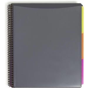 Smead Project Organizer, 24 Pockets, Grey with Assorted Bright Tabs, Tear Resistant Poly, 1/3-Cut Tabs, Letter Size (89206)