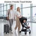 Gromast Travel Stroller for Airplane, Ultra Compact & Lightweight Only 9.9 lbs, Portable Infant Toddler Baby Stroller, w/UPF 50+ Canopy - Black