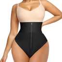 SHAPELLX High Waisted Body Shaper Shorts Shapewear for Women Tummy Control Thigh Slimming Slip Shorts Butt Lifting Shapewear (Small, C1-black Thong Design)