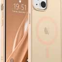 SUPFINE Magnetic for iPhone 14 Case & iPhone 13 Case (Compatible with MagSafe)(Military Grade Drop Protection) Slim Translucent Matte Shockproof Phone Cover,Sand Pink