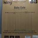 keny 29"-42.5" Baby Gate for Stairs, Auto Close Safety Dog Gate, Pressure Mounted Easy Walk Through Pet Gate for Doorways, Durable Stair Gate, 30" Tall, White