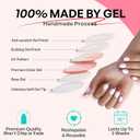 2 x Pink & White French Tip Press on Nails Easter - GJZEZ Soft Gel Almond Nail Press-On, Minimalist Elegant Fake Nails for Women Weddings Bridal Party | 16 Sizes - 32 pcs Reusable Nail, Blush French