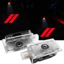 2Pcs/Set Car Door Lights for Dodge Charger 2010-present, Courtesy LED Ghost Shadow Light Projector Lamps Accessories (red)