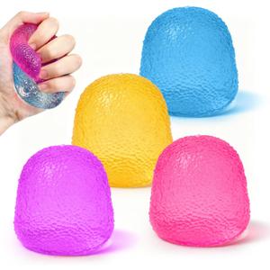 4PCS Gumdrop Squishy Toys Mini, Sweet Gel Candy Stress Ball, Sensory Squeeze Toy Set , Soft Hand Fidgets for Anxiety Relief, Birthday Goodie Bag Fillers for Teens & Adults