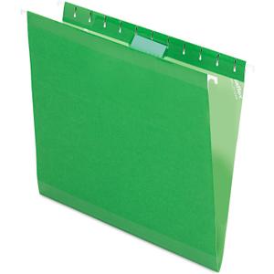 Pendaflex Reinforced Hanging File Folders, Letter Size, Bright Green, 1/5 Cut, 25/BX (4152 1/5 BGR)