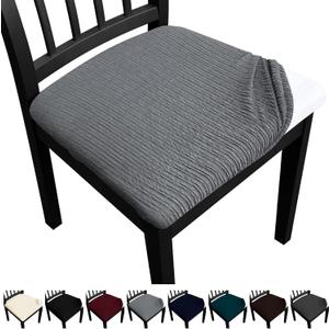 Dining Chair Seat Covers, Washable Dining Room Chair Seat Covers Set of 6, Removable Kitchen Seat Covers Chair Covers for Dining Chairs (Grey)