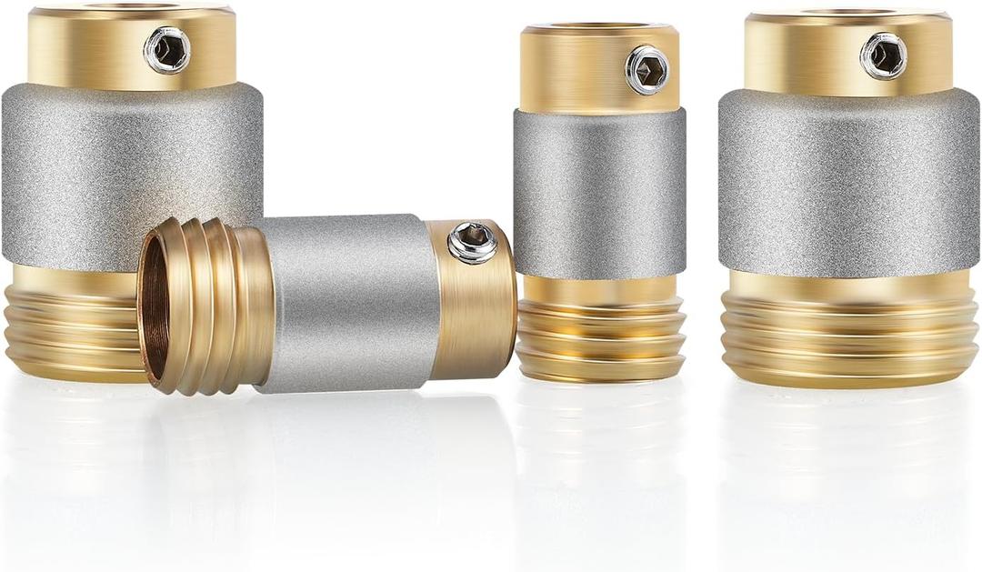 Mxmoonant Grinding Bits for Stained Glass Grinder, 5/8inch x2pc & 1inch x2pc with Threaded for Automatic Water Supply 4 Pack