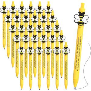 25 Set Christmas Gifts Bulk for Kids Bee Inspirational Pen Black Ink Motivational Ballpoint Pen with Positive Affirmation Christmas Gifts for Child Student Employee Teacher