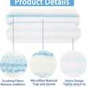 5 Pack Reusable Mop Pads Compatible with Vileda H2Pro Flat Mop, Machine Washable Microfiber Mop Refills, Replacement Heads for Vileda H2Pro Mop System