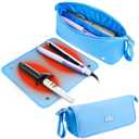 Hair Tools Travel Bag with Heat Resistant Mat, Portable 2 in 1 Hair Storage Bag for Curling Iron, Flat Irons, Straighteners and Haircare Accessories(Blue)