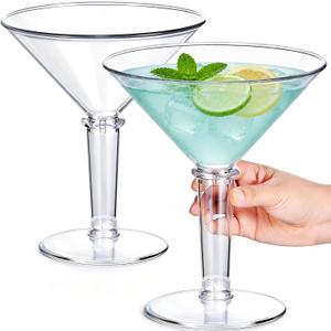 2 Pack 48 oz Giant Martini Glasses, Plastic Martini Glasses Set of 2, Clear Acrylic Cocktail Cups for Desserts Centerpieces and Party Drinkware