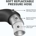 Giraffe Tools Pressure Washer Hose Reel with 60ft Replaceable Hose, Power Washer Retractable Hose Reel, Heavy Duty, Wall/Floor Mounted, 4000 PSI