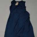 BTFBM Women 2025 Summer Sleeveless Tank Dresses Crew Neck Slim Fit Short Casual Ruched Bodycon Party Club Mini Dress (Large, Deep Blue)