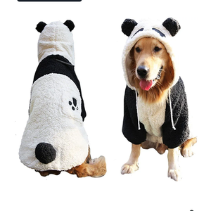 FLAdorepet Halloween Large Dog Panda Costume Outfits Winter Warm Pet Jacket Coat Funny Clothes for Medium Large Dog Labrador Husky Beagle (Panda, 30(Fit:80-90lb))