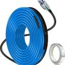 12FT Heat Tape for Water Pipes, Self-Regulating Heat Trace for Pipes with Thermostat Heating Cable for Metal Plastic Pex Pipes 120V 5W/FT