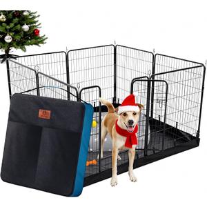 PJYuCien Dog Playpen Plus Storage Bag, 31.3" H 8 Panels Puppy Pen with Square Bottom, Heavy Duty Dog Fence for Puppies/Small Dogs