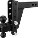 BulletProof Hitches - 2.0" Adjustable Heavy Duty Trailer Hitch (22,000 lb. Rating) - 6" Drop/Rise Trailer Hitch with 2" & 2-5/16" Dual Ball - Powder Coat, Solid Steel, Corrosion-Resistant
