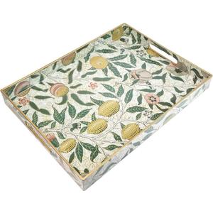 Spsyrine Lemon Serving Tray with Handles, Plastic Decorative Tray for Coffee Table, Living Room, Home Decor