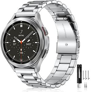 Lerobo Band Compatible with Samsung Watch 7 6 5 4 40mm 44mm Band/Galaxy Watch 4 6 Classic 42mm 46mm 43mm 47mm/Galaxy Watch 5 Pro 45m, 20mm Stainless Steel Metal Replacement for Men Women